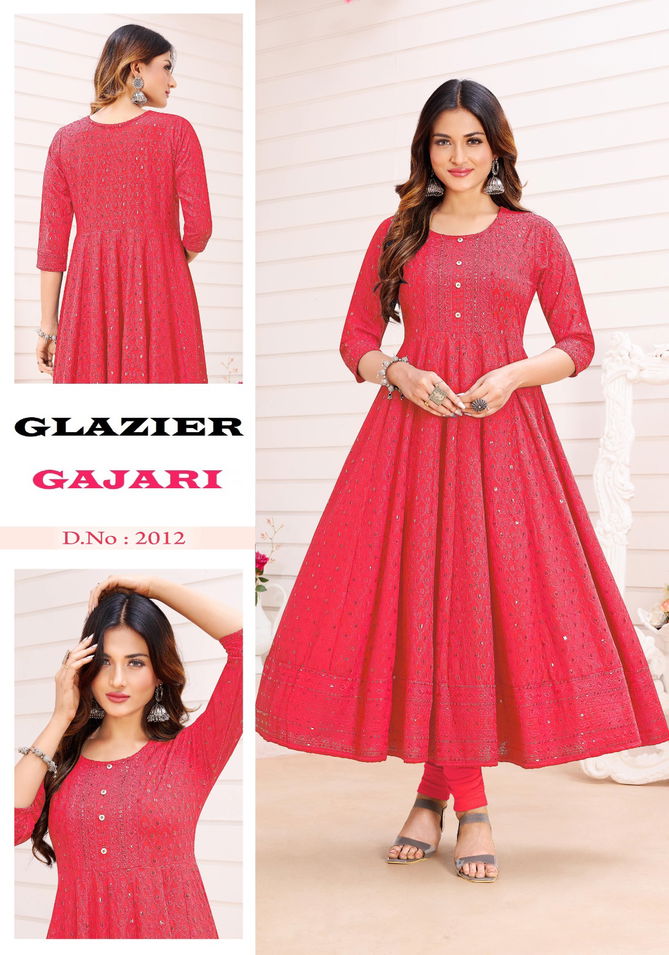 Glazier Vol 1 Fancy Rayon Wholesale Long Anarkali Kurtis Catalog